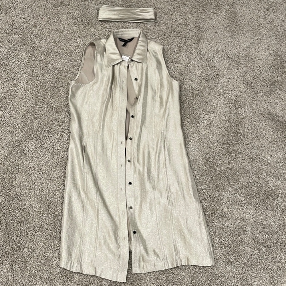 Silver/Gold WHITE HOUSE BLACK MARKET shirt dress.